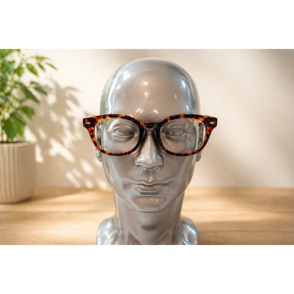 Black and Leopard Tortoise Prt Eyeglass Frames Round Square Unisex (FRAMES ONLY)